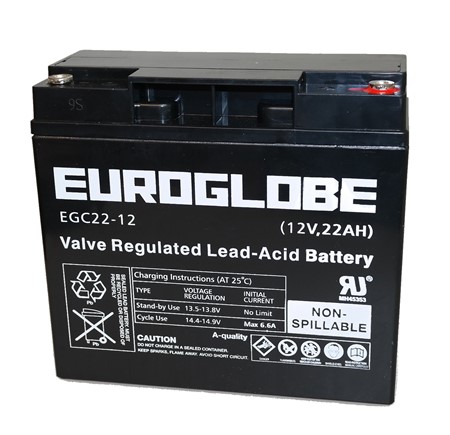 Batteri Euroglobe EGC22-12, AGM, 22Ah, 12V 77233