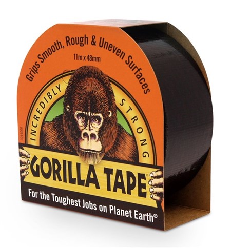 Tape Lerret Svart 11M x48mm Gorilla